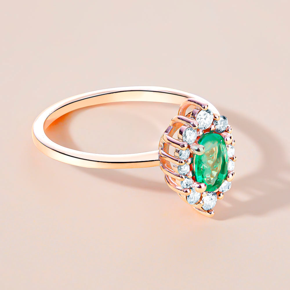 14K Golden Emerald Ring
