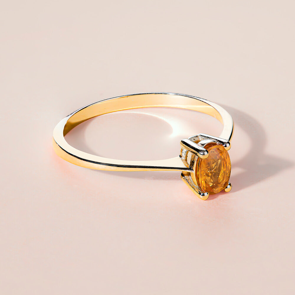 Single Stone Yellow Sapphire Ring