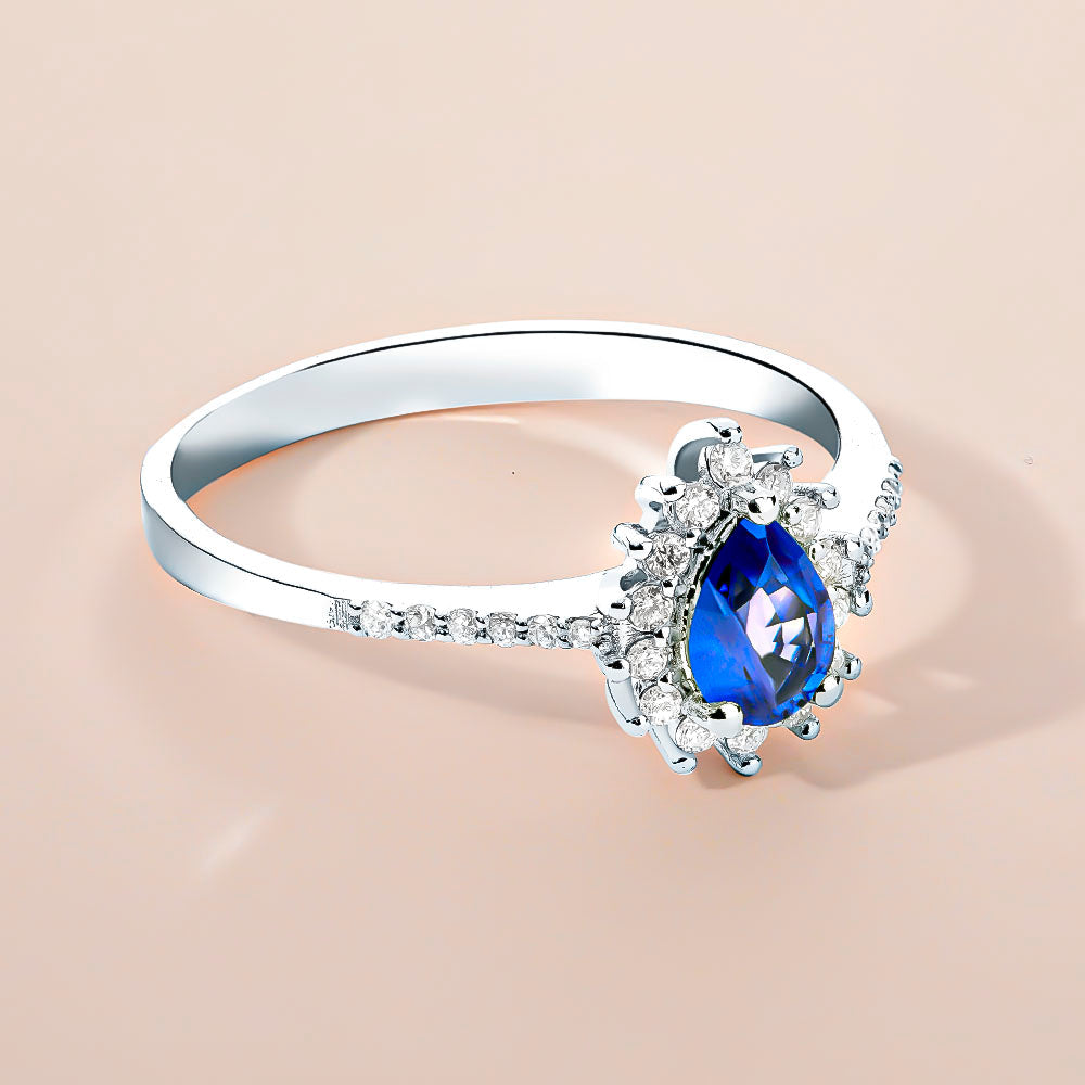 Drop Sapphire Ring