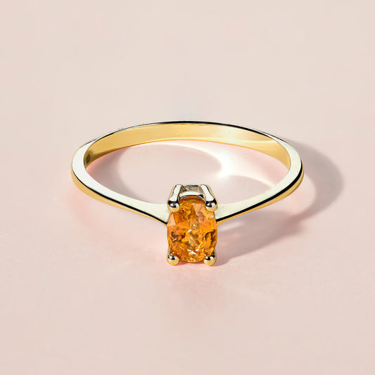 Single Stone Yellow Sapphire Ring