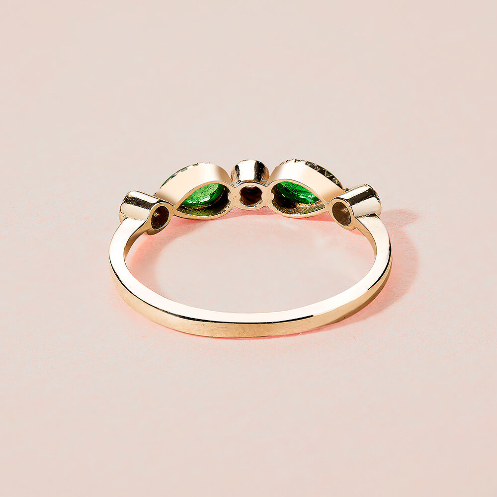 14K Golden Emerald Ring