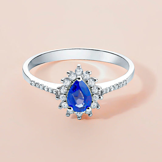 Drop Sapphire Ring
