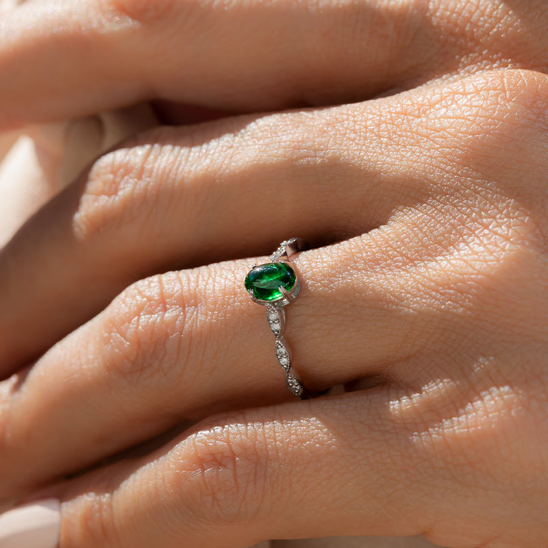 Emerald Stone 14k Gold Ring