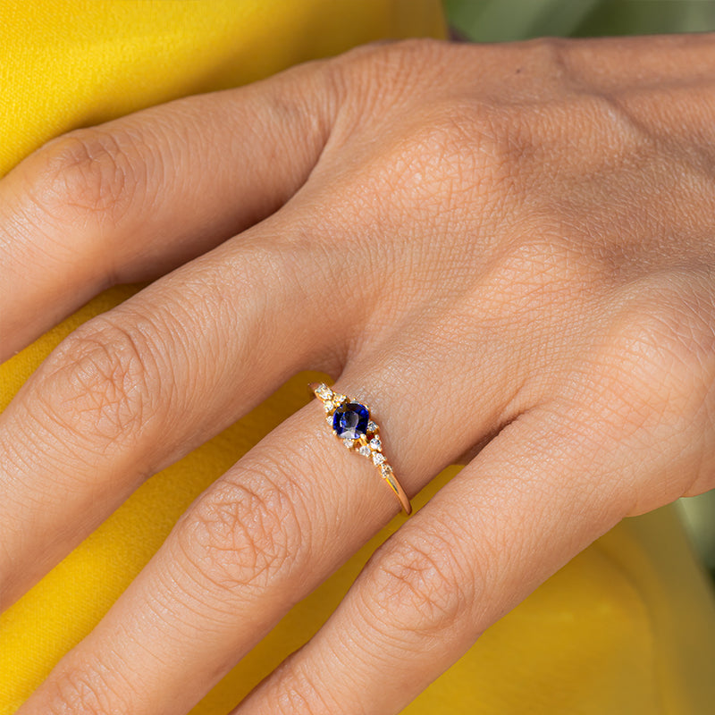 Sapphire Folded 14k Gold Ring