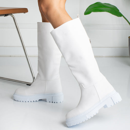 White Skin Luvia Long Boots