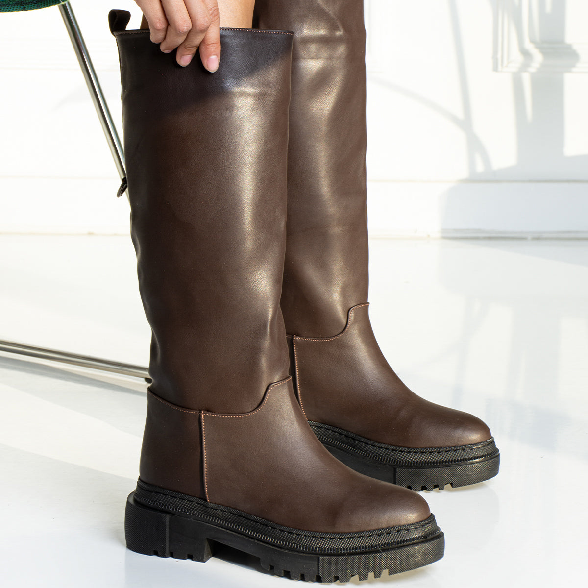 Brown Skin Luvia Long Boots