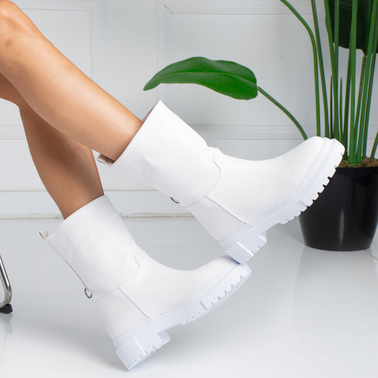 White Luvia Short Boots