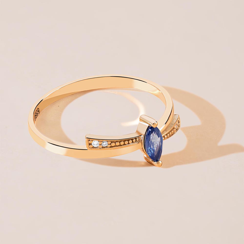 Marquise cut diamond Seylan Sapphire Ring