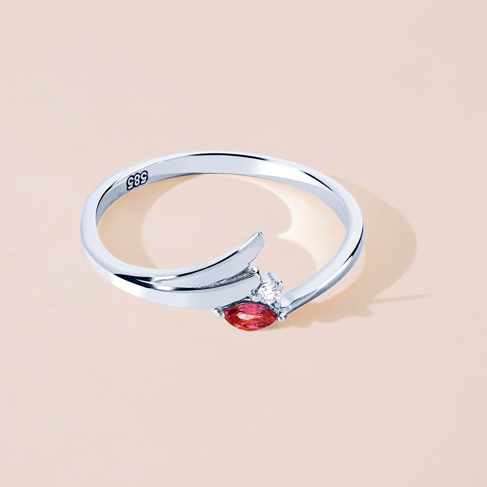 Diamond Marquise Cut ruby Ring