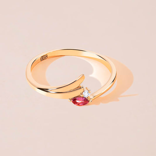 Diamond Marquise Kesim ruby Ring