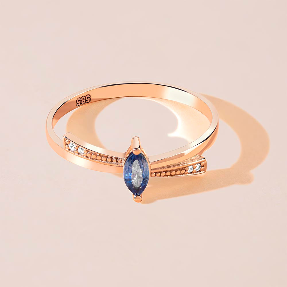 Marquise cut diamond Seylan Sapphire Ring