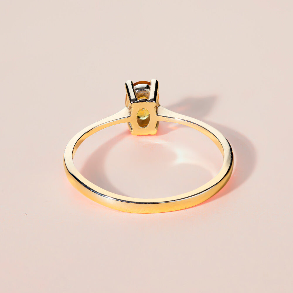 Single Stone Yellow Sapphire Ring