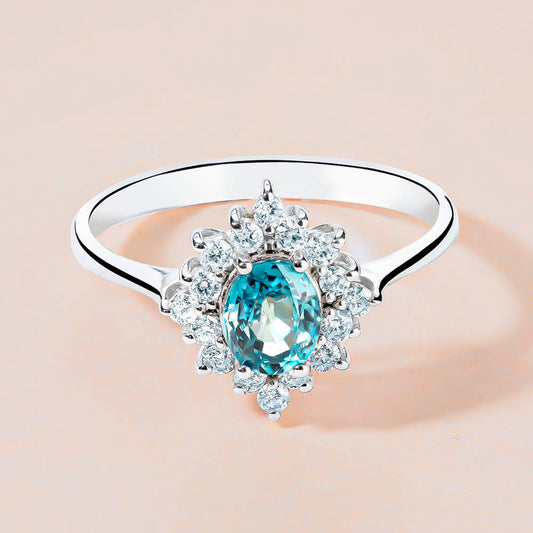 Royal Topaz Ring with Diamonds