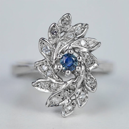 Stape Sapphire Ring with Diamond