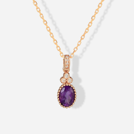 14K Golden Amethyst Necklace