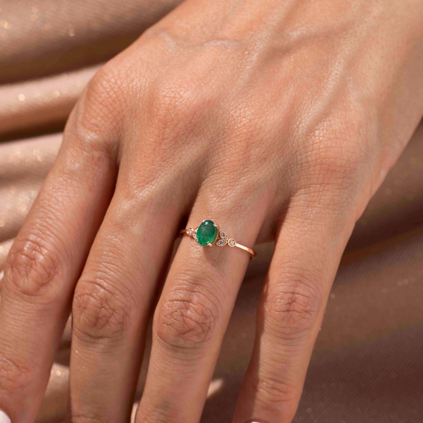 Diamond emerald ring