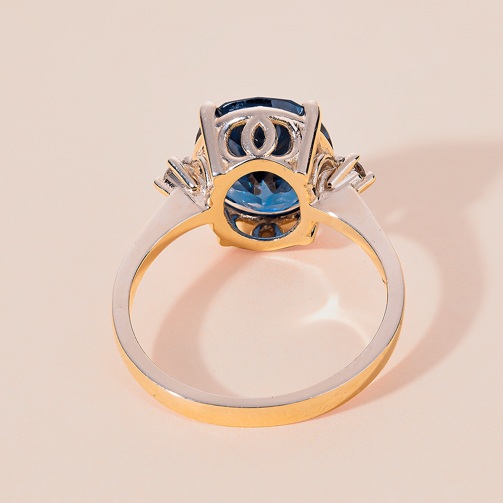 14K Gold Blue Royal Topaz Ring