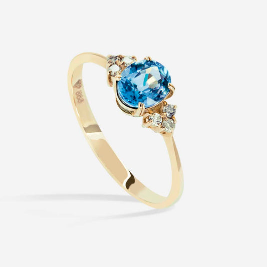 Royal Topaz Ring with Diamonds
