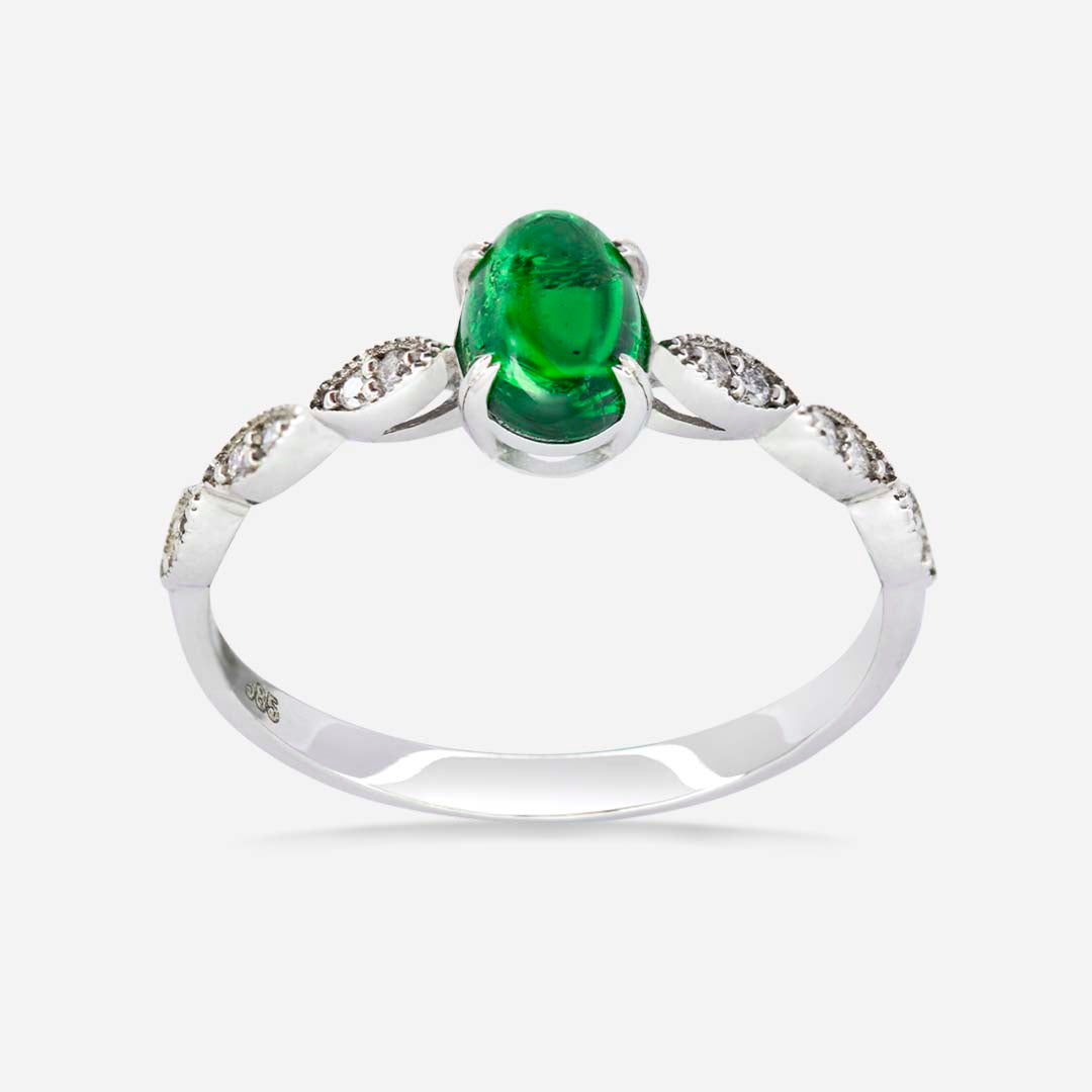 Emerald Stone 14k Gold Ring