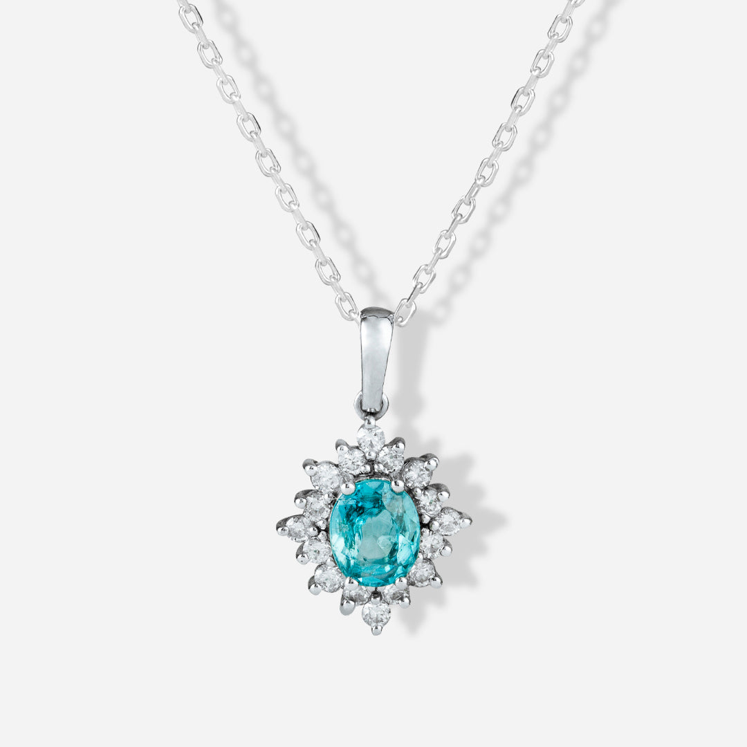 Natural Diamond Royal Topaz Necklace