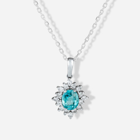 Natural Diamond Royal Topaz Necklace