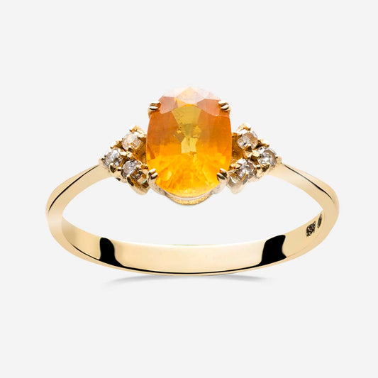 Natural Yellow Sapphire 14k Gold Ring
