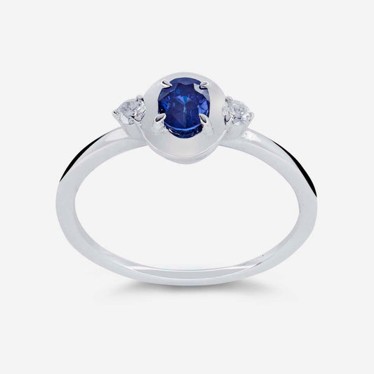 14K Gold Diamond Sapphire Ring