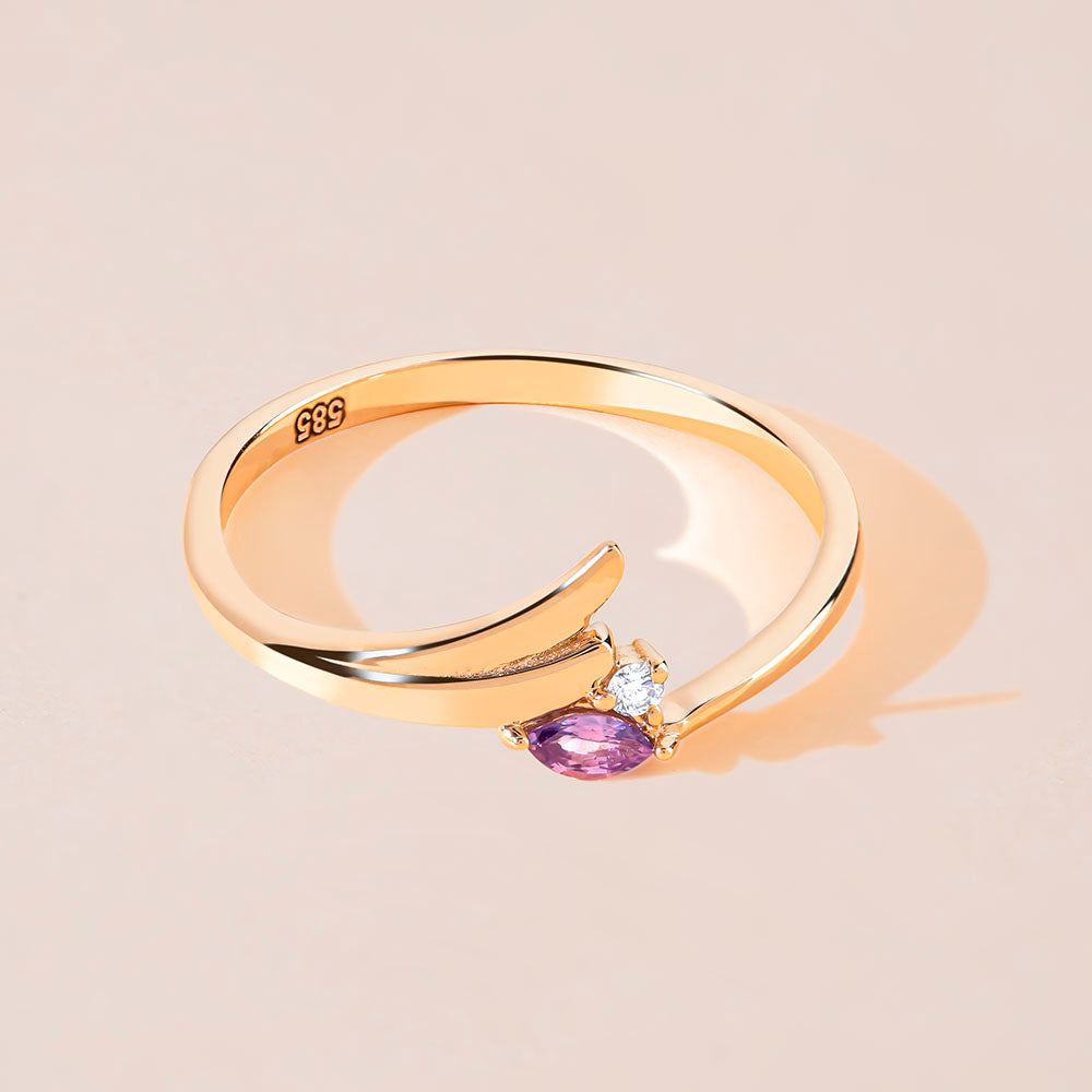 Diumn Marquise cut purple sapphire ring