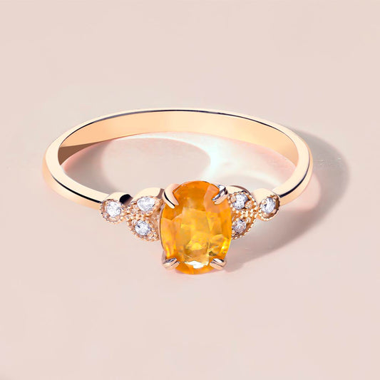 14K Gold Yellow Sapphire Ring
