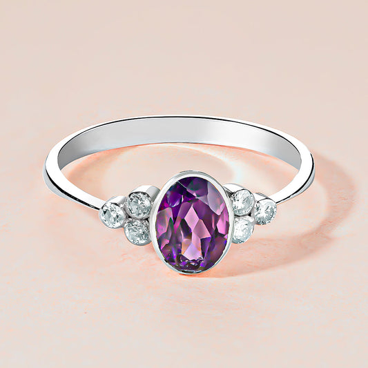 14K ring with amethyst stone