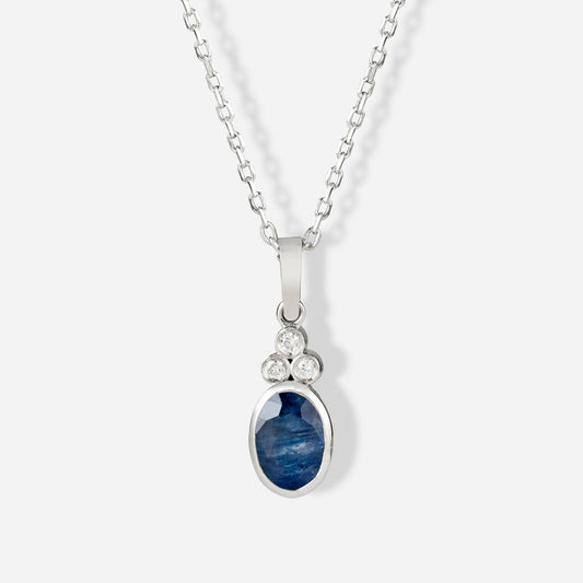 14K Gold Sapphire Stone Necklace