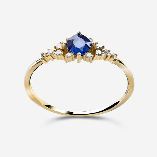 Sapphire Folded 14k Gold Ring