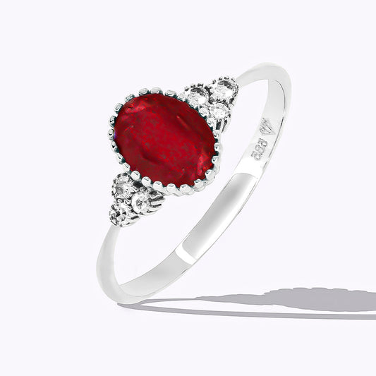 Ruby Ring with Diamonds