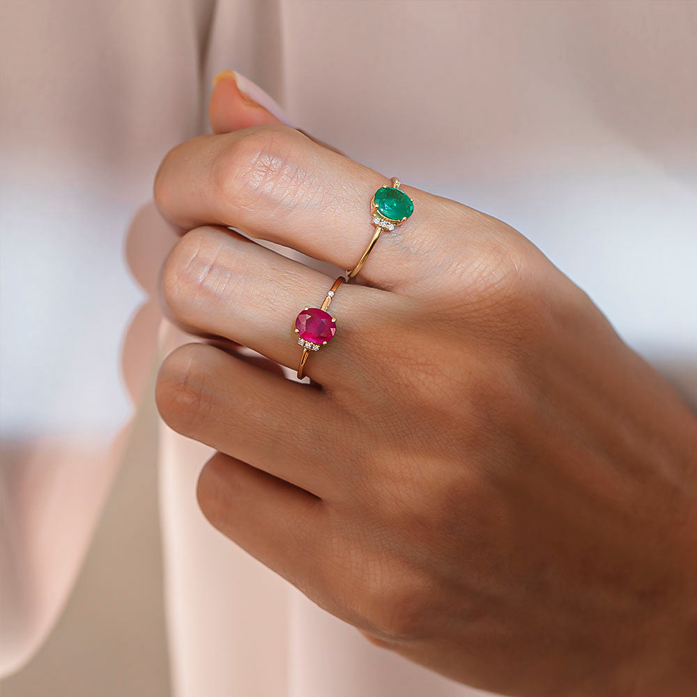 Ruby Ring with Diamonds