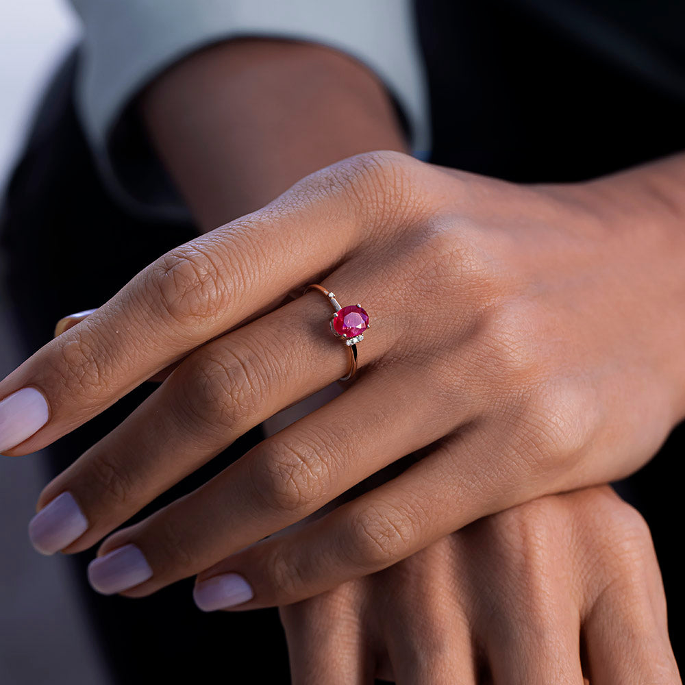 Ruby Ring with Diamonds