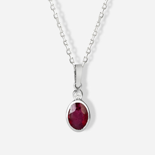 14K Natural Ruby Stone Necklace