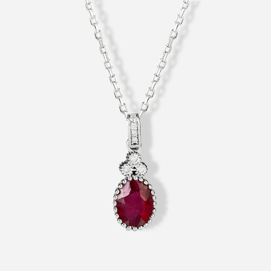 14K Natural Ruby Necklace