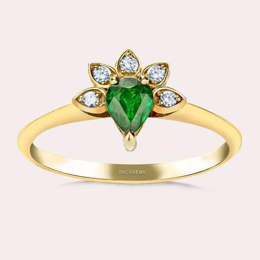 14K emerald ring