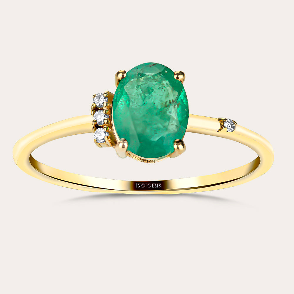 Diamond emerald ring