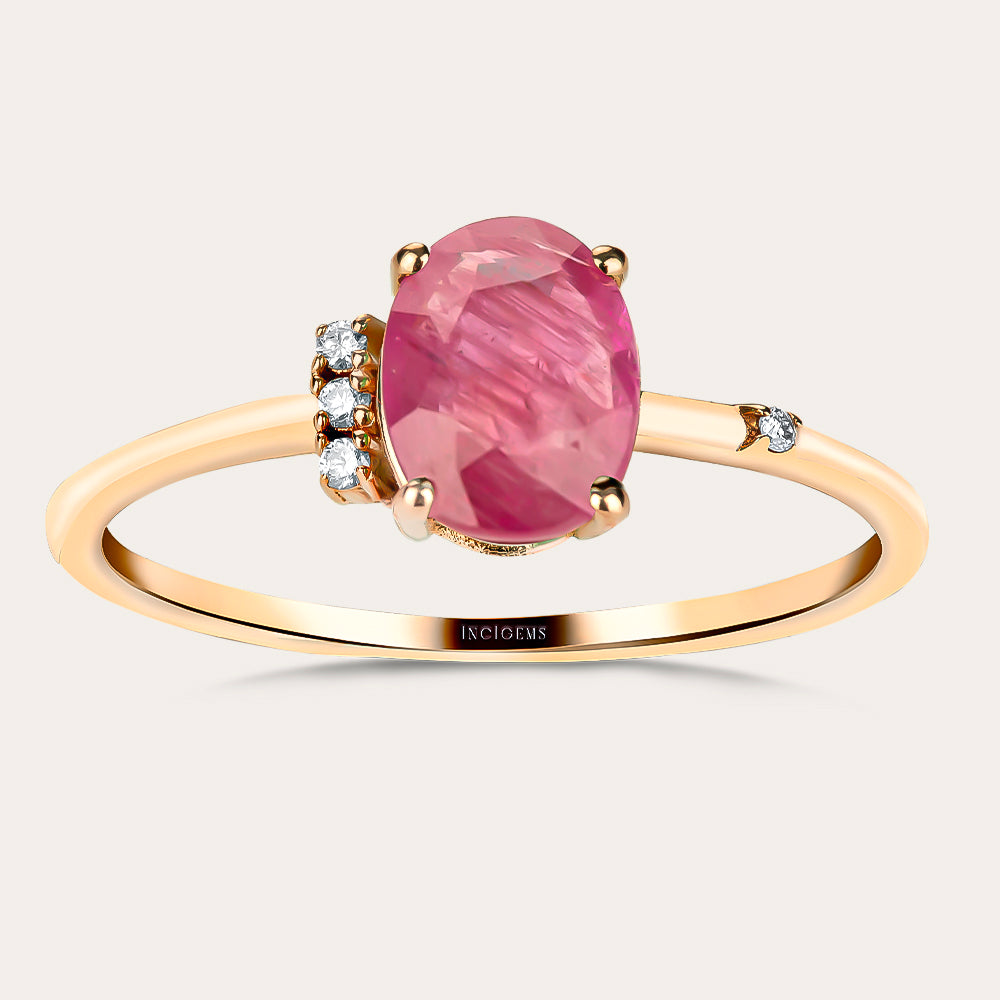 Ruby Ring with Diamonds