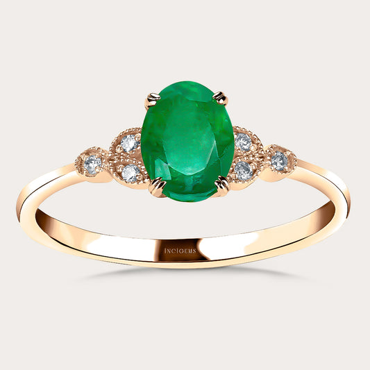 Diamond emerald ring